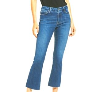 Frame Le Crop Mini Boot Jeans Ankle Length Medium Wash Raw Hem